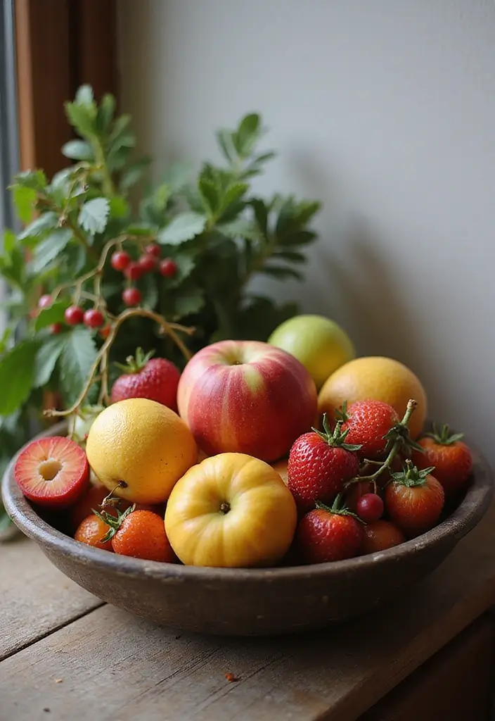 28 Kitchen Window Christmas Decor Ideas That Shine - 28. Seasonal Fruit Arrangements