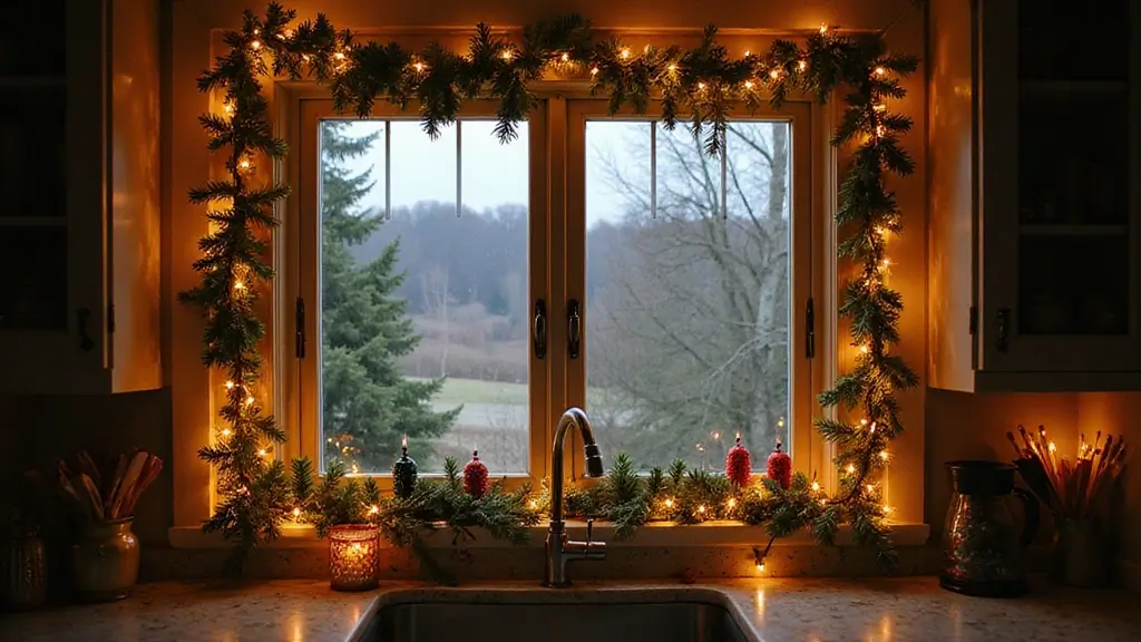 28 Kitchen Window Christmas Decor Ideas That Shine