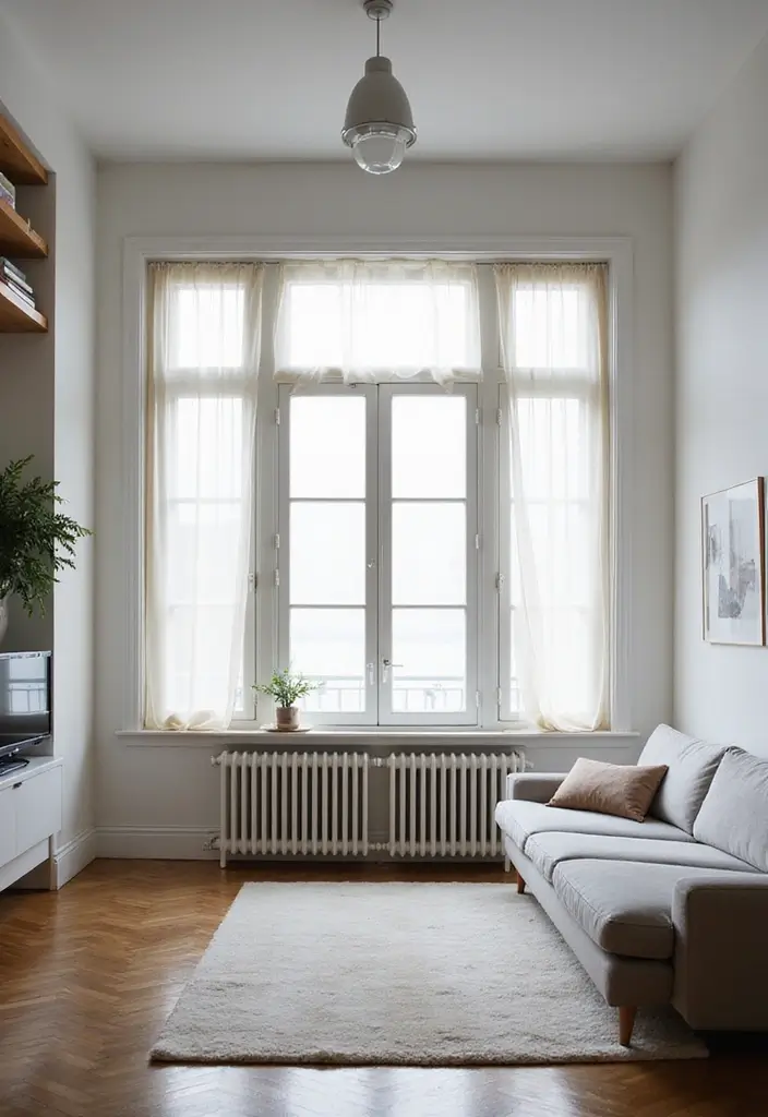 28 Living Room Window Ideas You’ll Love Instantly - 27. Minimalist Window Treatments for Simplicity