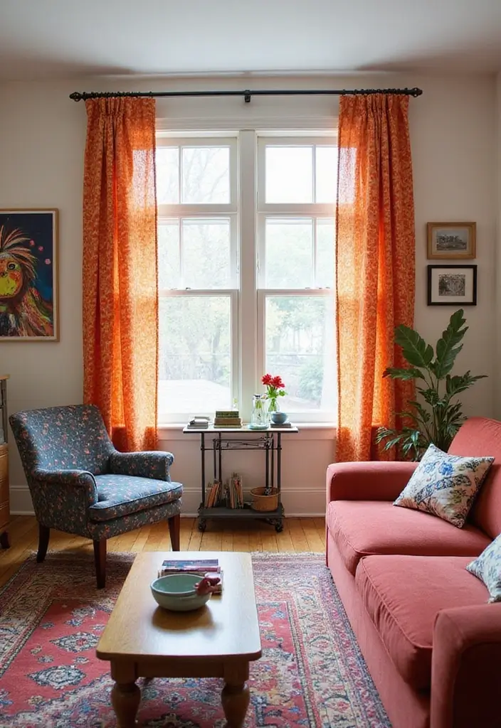 28 Living Room Window Ideas You’ll Love Instantly - 4. Recycled Fabric Curtains for Eco-Conscious Style