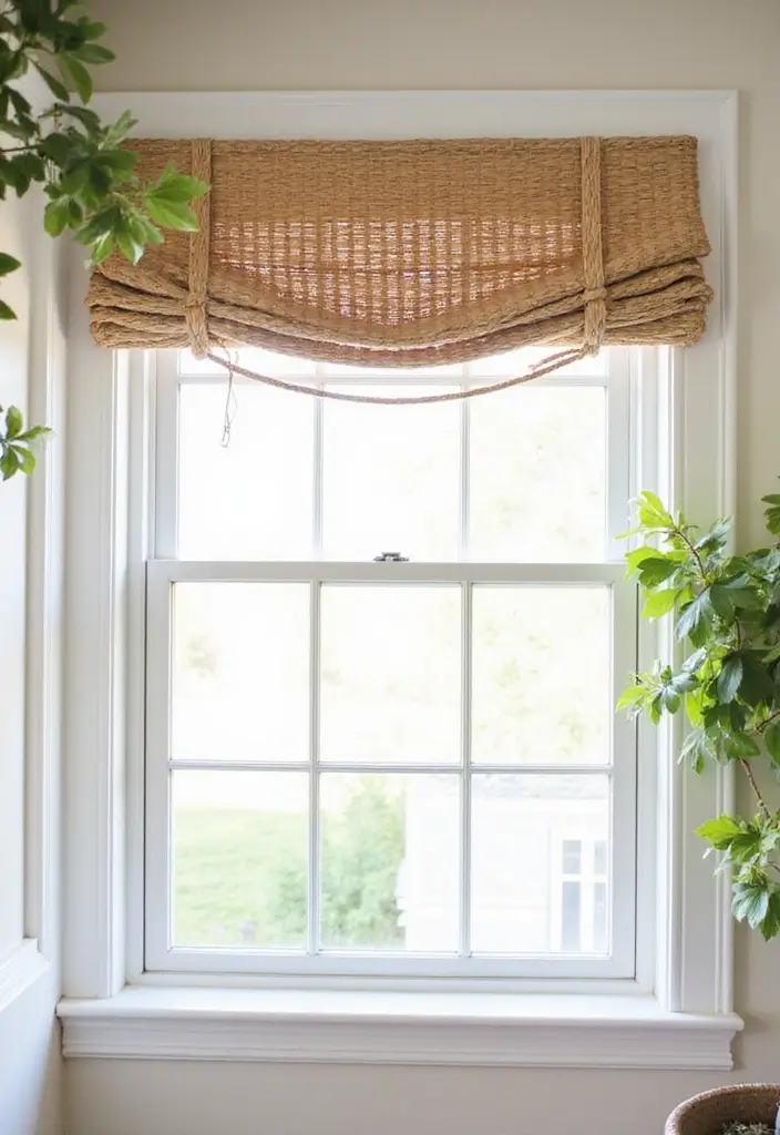 28 Window Valance Ideas That Complete the Look 12 28 Window Valance Ideas That Complete the Look - 12. Straw Braid Valance