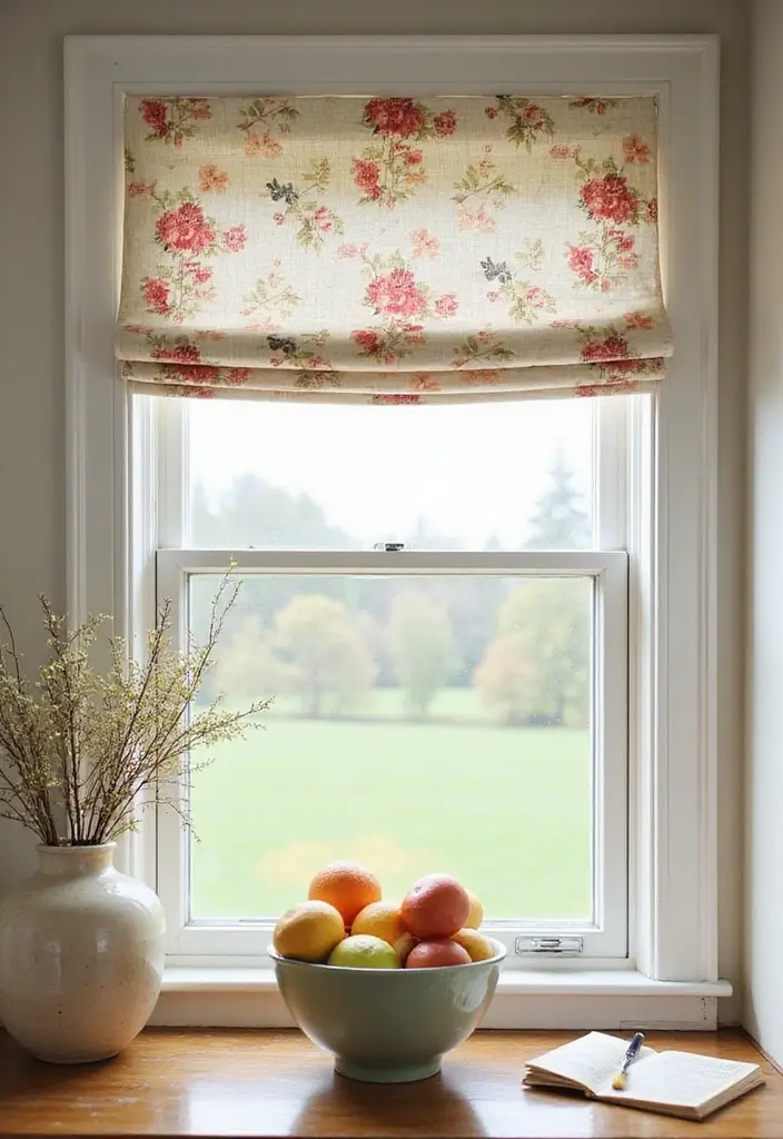 28 Window Valance Ideas That Complete the Look 21 28 Window Valance Ideas That Complete the Look - 21. Floral Print Muslin Valance