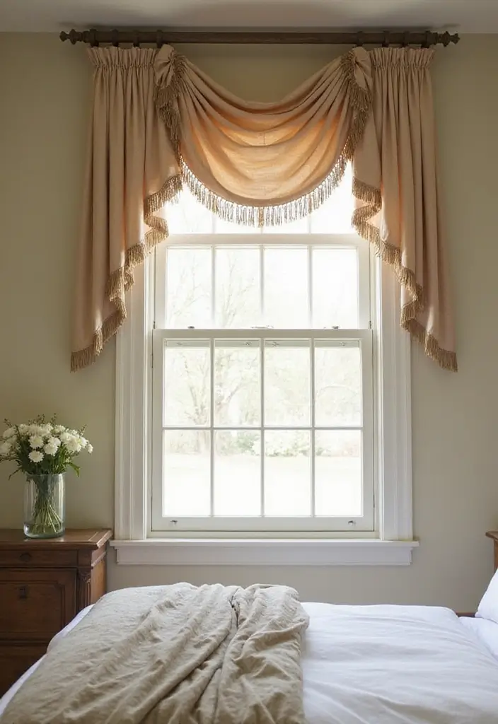28 Window Valance Ideas That Complete the Look 24 28 Window Valance Ideas That Complete the Look - 24. Sash Valance with Tiebacks