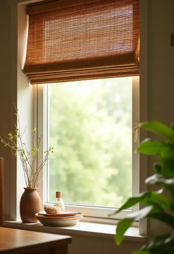 28 Window Valance Ideas That Complete the Look 4 28 Window Valance Ideas That Complete the Look - 4. Bamboo Shade Valance