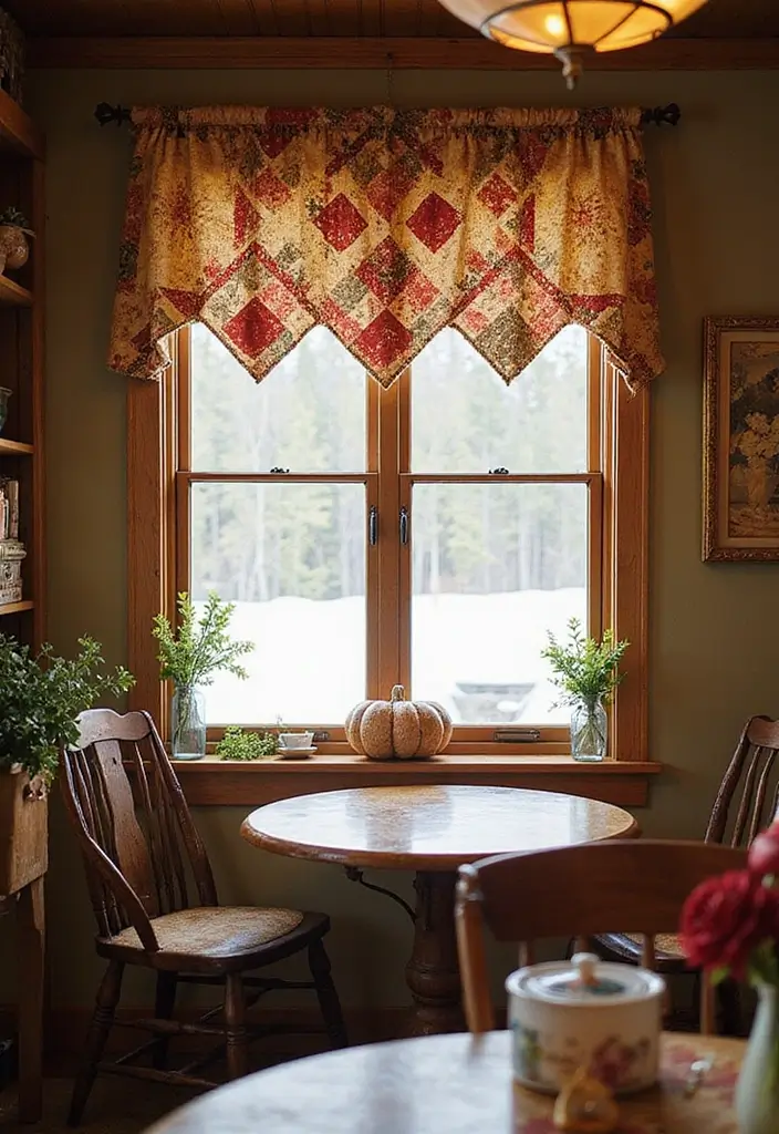 28 Window Valance Ideas That Complete the Look 6 28 Window Valance Ideas That Complete the Look - 6. Quilted Fabric Valance