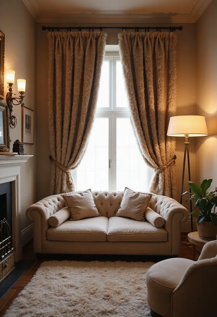 29 Window Curtain Ideas for Every Room Style 20 29 Window Curtain Ideas for Every Room Style - 20. Faux Fur Curtains for a Cozy Retreat