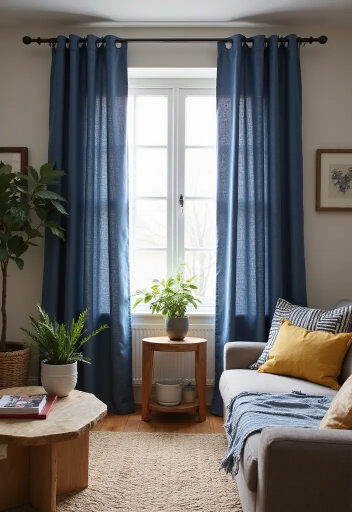 29 Window Curtain Ideas for Every Room Style 24 29 Window Curtain Ideas for Every Room Style - 24. Sustainable Denim Curtains for a Rustic Look