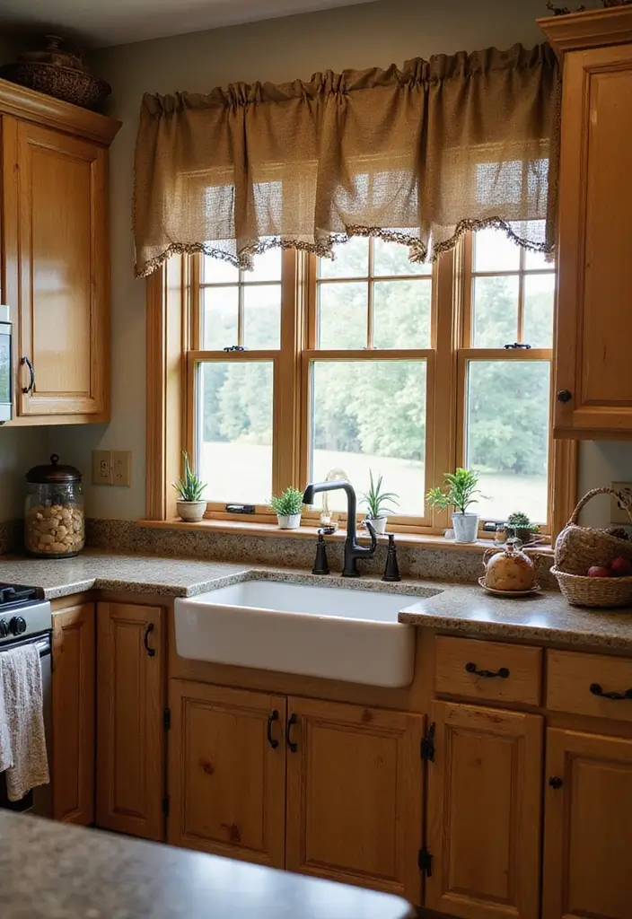 29 Window Curtain Ideas for Every Room Style 29 29 Window Curtain Ideas for Every Room Style - 29. Rustic Burlap Curtains for a Country Feel
