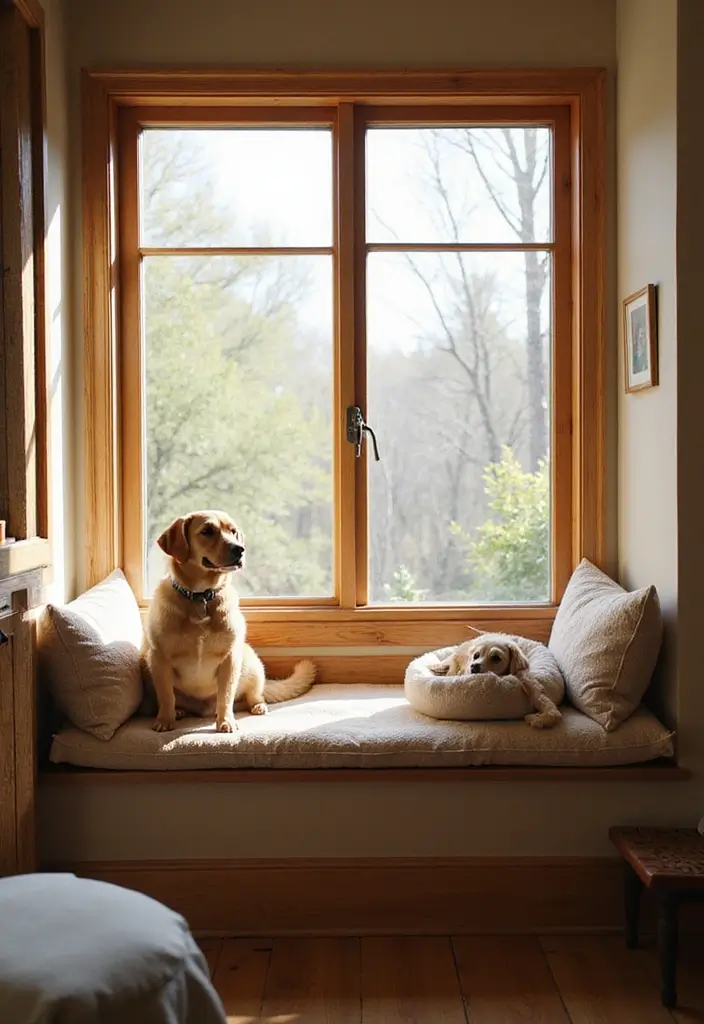 29 Window Seating Ideas for a Dreamy Home Look 11 29 Window Seating Ideas for a Dreamy Home Look - 11. Pet-friendly Window Seat
