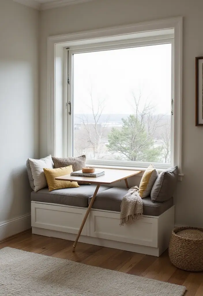 29 Window Seating Ideas for a Dreamy Home Look 28 29 Window Seating Ideas for a Dreamy Home Look - 28. A Multi-Functional Space