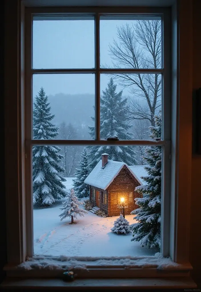 29 Window Snow Spray Ideas for Festive Vibes 2 29 Window Snow Spray Ideas for Festive Vibes - 2. Festive Holiday Scene