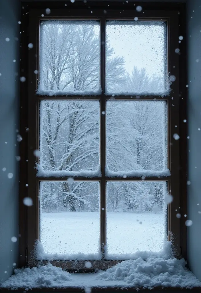 29 Window Snow Spray Ideas for Festive Vibes 26 29 Window Snow Spray Ideas for Festive Vibes - 26. Snowfall Effect
