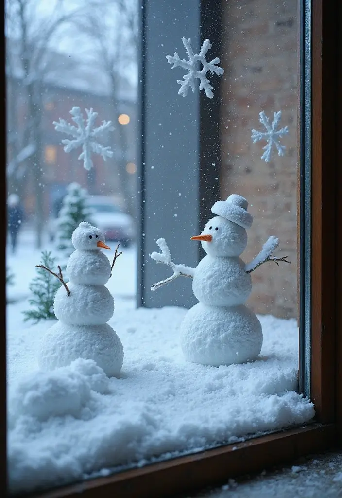 29 Window Snow Spray Ideas for Festive Vibes 29 29 Window Snow Spray Ideas for Festive Vibes - 29. Interactive Snow Scenes
