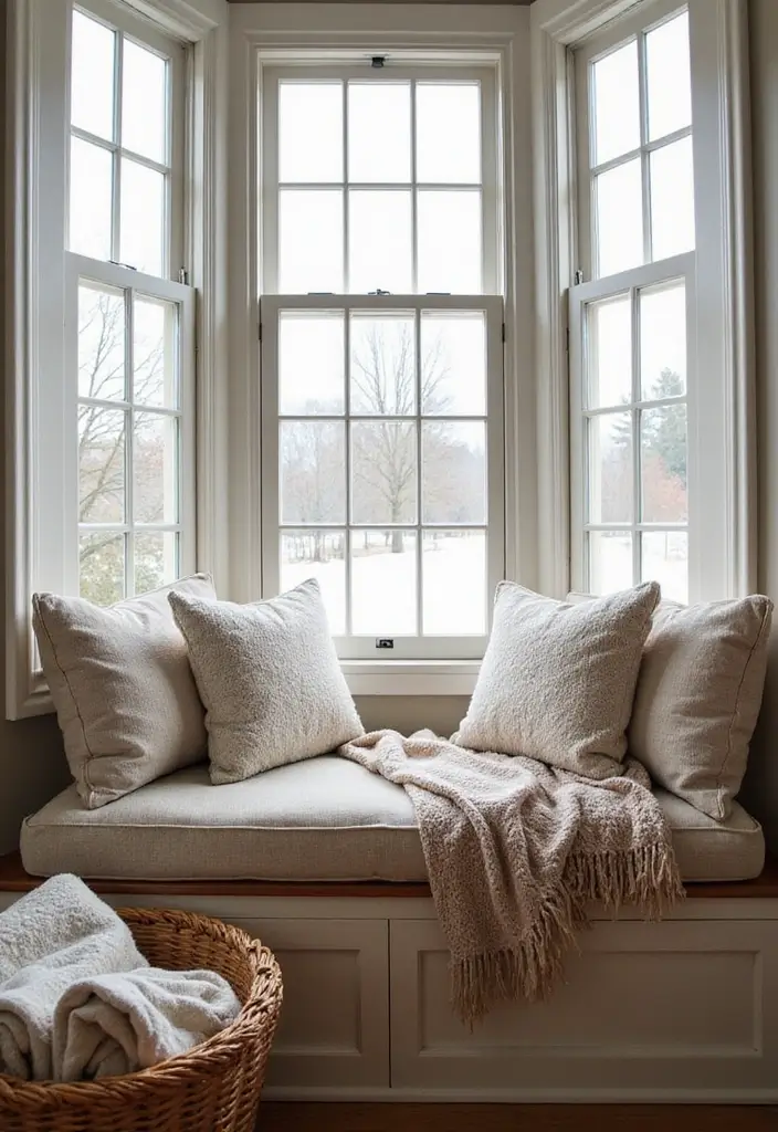 30+ Bay Window Bedroom Ideas for Extra Charm - 11. Cozy Throw Blankets