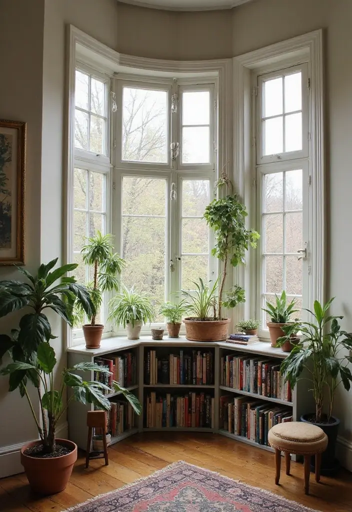 30+ Bay Window Bedroom Ideas for Extra Charm - 16. Incorporating Bookshelves