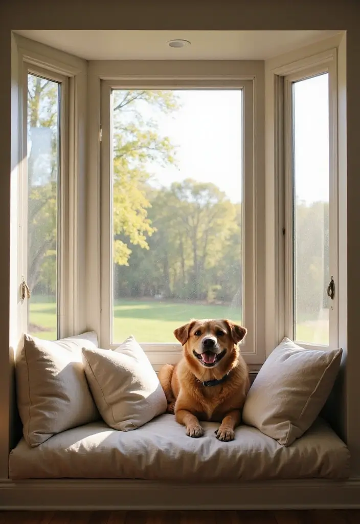 30+ Bay Window Bedroom Ideas for Extra Charm - 20. Cozy Pet Corner