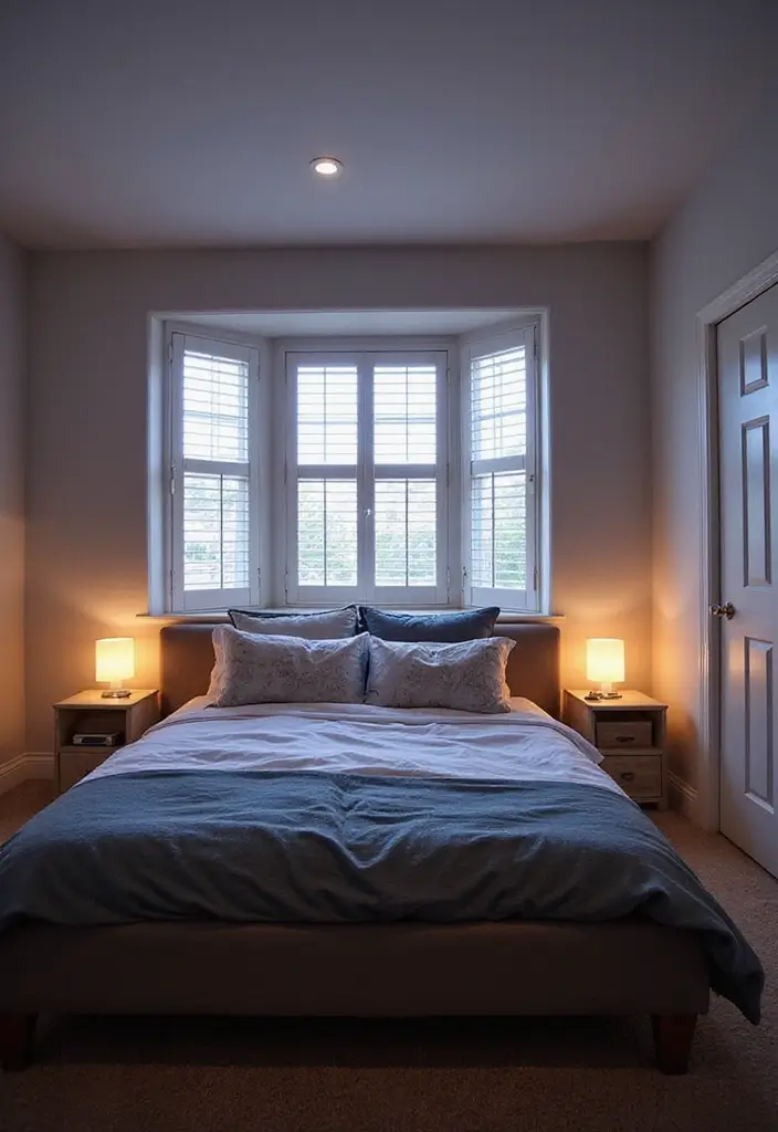 30+ Bay Window Bedroom Ideas for Extra Charm - 22. Smart Technology Integration