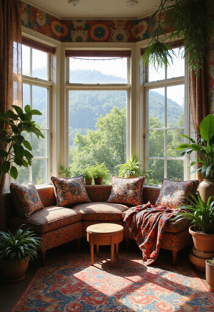 30+ Bay Window Bedroom Ideas for Extra Charm - 27. Bohemian Touches