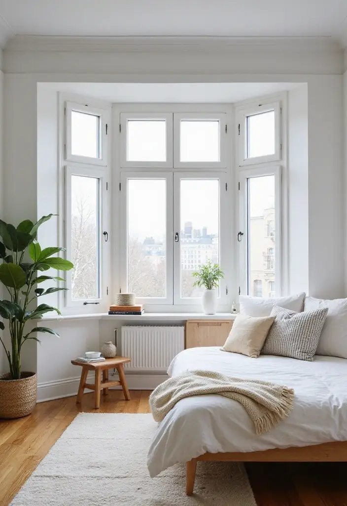 30+ Bay Window Bedroom Ideas for Extra Charm - 28. Minimalist Style