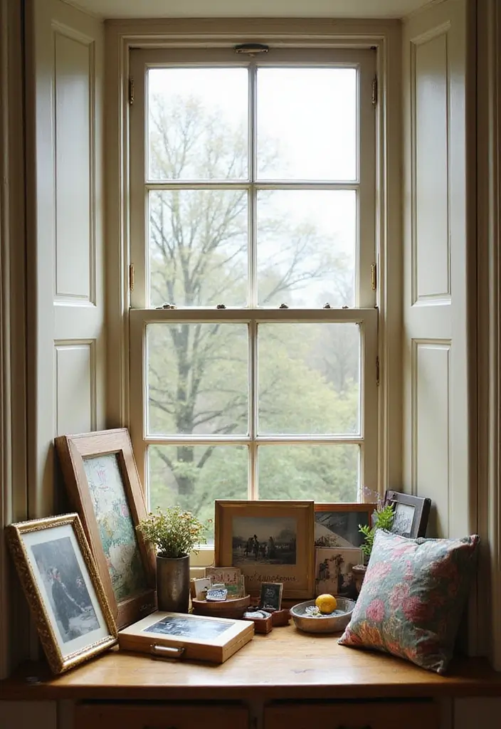 30+ Bay Window Bedroom Ideas for Extra Charm - 29. Incorporate Personal Mementos