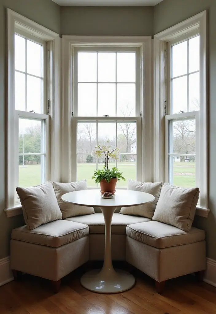 30 Bay Window Ideas That Instantly Upgrade Your Space - 10. Cozy Breakfast Nook