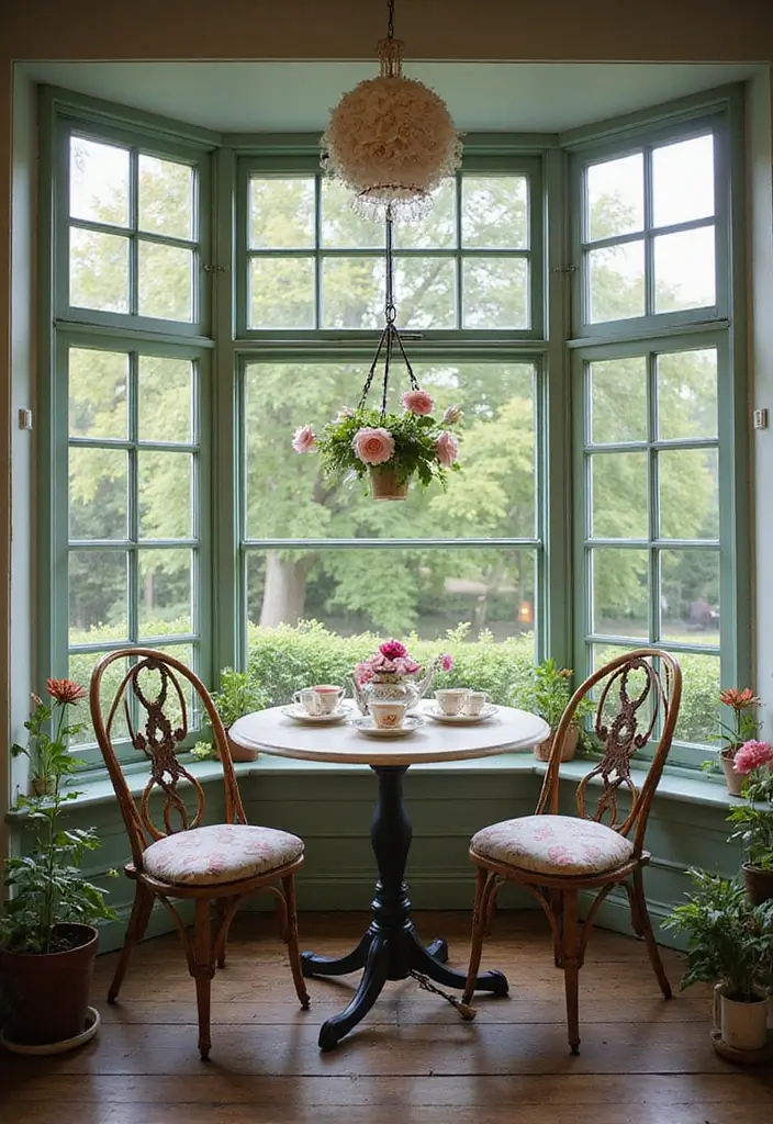 30 Bay Window Ideas That Instantly Upgrade Your Space - 12. Vintage Tea Room