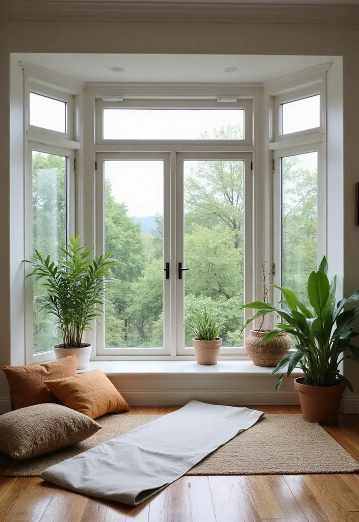 30 Bay Window Ideas That Instantly Upgrade Your Space - 15. Serene Yoga Retreat