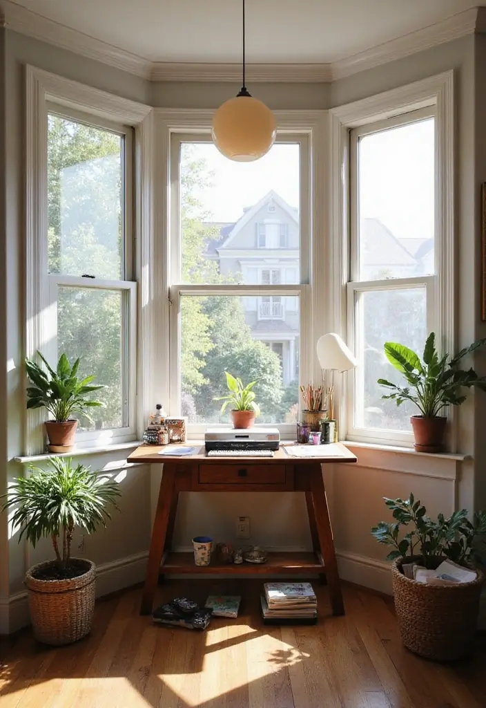 30 Bay Window Ideas That Instantly Upgrade Your Space - 18. Artistic Crafting Corner