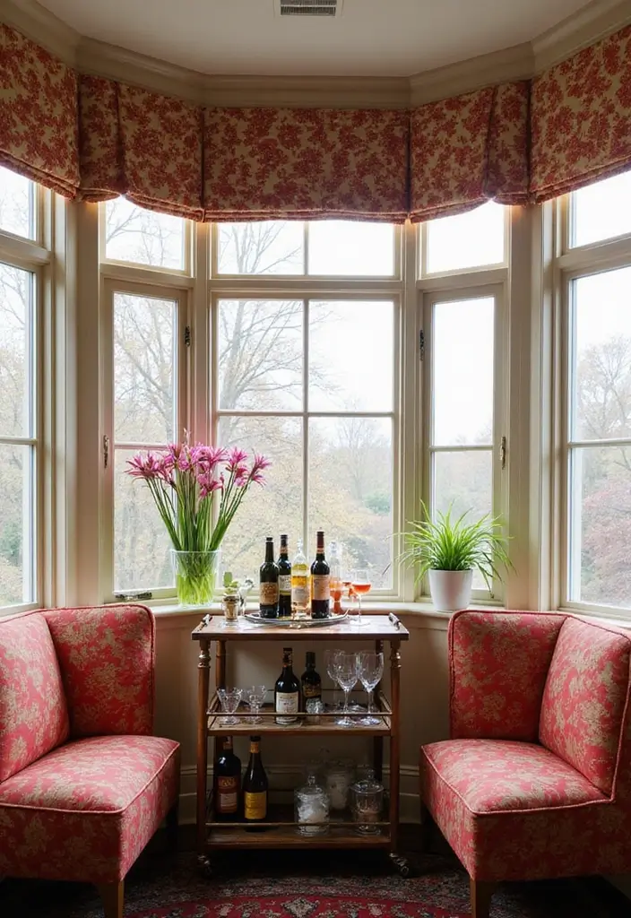 30 Bay Window Ideas That Instantly Upgrade Your Space - 21. Inviting Home Bar
