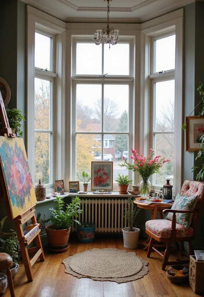 30 Bay Window Ideas That Instantly Upgrade Your Space - 27. Vibrant Art Studio