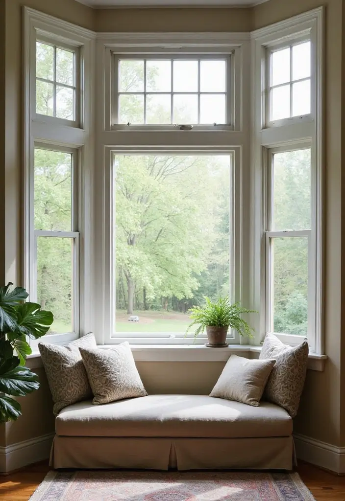 30 Bay Window Ideas That Instantly Upgrade Your Space - 28. Serene Reflection Space