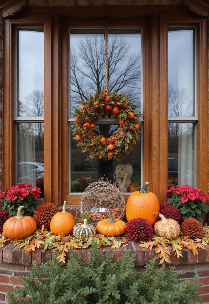 30 Bay Window Ideas That Instantly Upgrade Your Space - 9. Seasonal Decor Display
