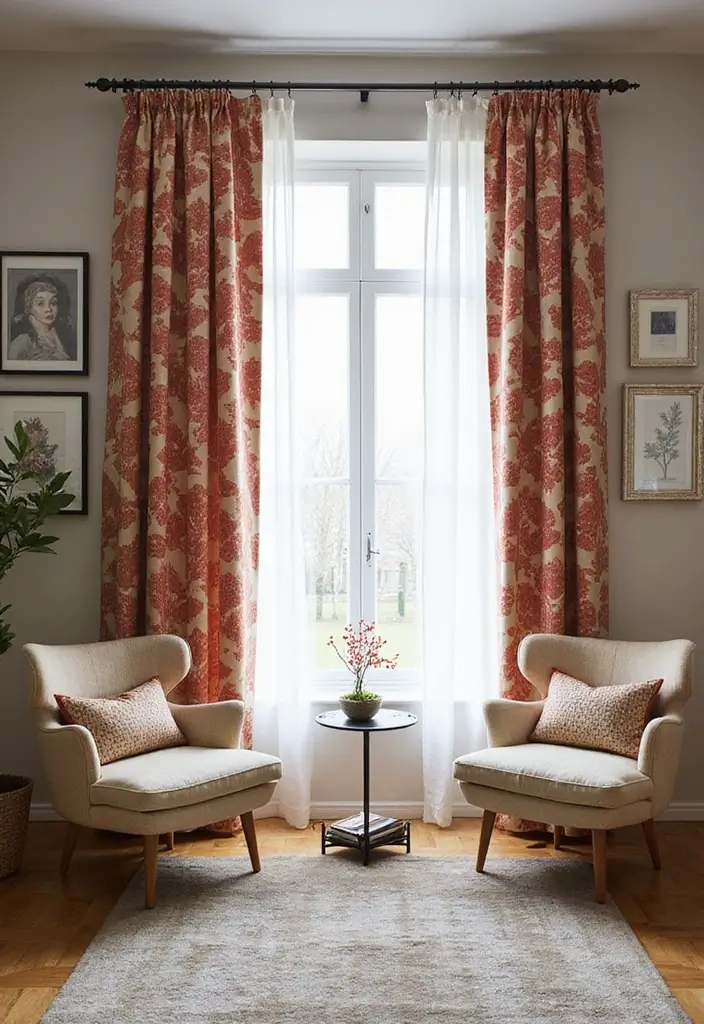 30+ Christmas Curtain Ideas That Set the Holiday Mood 16 30+ Christmas Curtain Ideas That Set the Holiday Mood - 16. Festive Geometric Patterns
