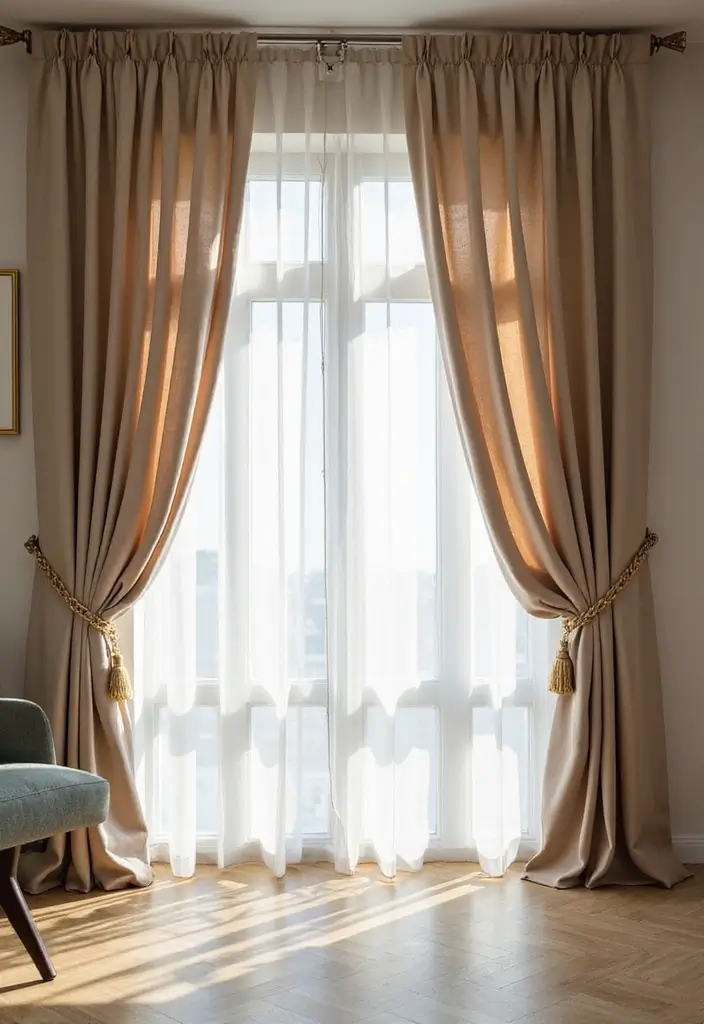 30+ Christmas Curtain Ideas That Set the Holiday Mood 18 30+ Christmas Curtain Ideas That Set the Holiday Mood - 18. Elegant Tiered Curtains