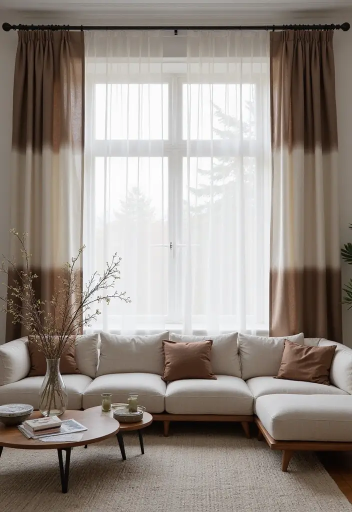 30+ Christmas Curtain Ideas That Set the Holiday Mood 27 30+ Christmas Curtain Ideas That Set the Holiday Mood - 27. Elegant Ombre Styles