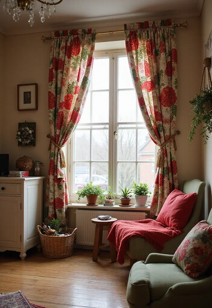 30+ Christmas Curtain Ideas That Set the Holiday Mood 28 30+ Christmas Curtain Ideas That Set the Holiday Mood - 28. Cheerful Holiday Patches