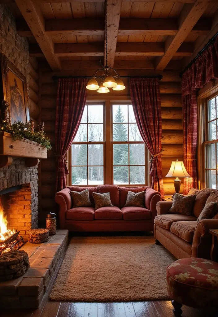 30+ Christmas Curtain Ideas That Set the Holiday Mood 3 30+ Christmas Curtain Ideas That Set the Holiday Mood - 3. Festive Plaid Patterns