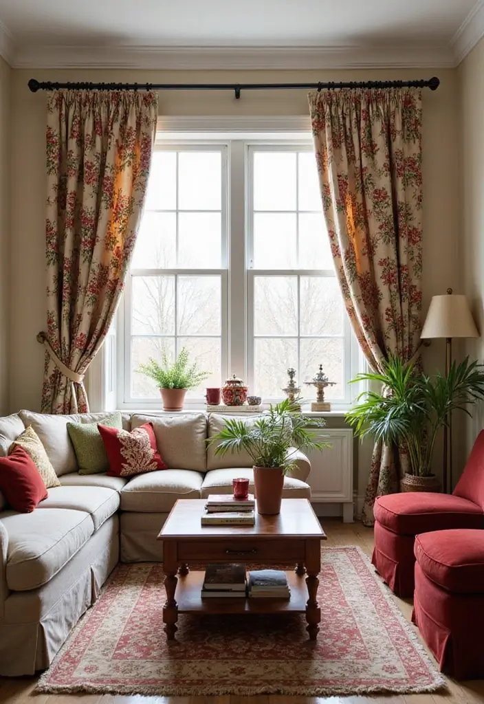 30+ Christmas Curtain Ideas That Set the Holiday Mood 5 30+ Christmas Curtain Ideas That Set the Holiday Mood - 5. Holiday-Themed Tapestry Drapes