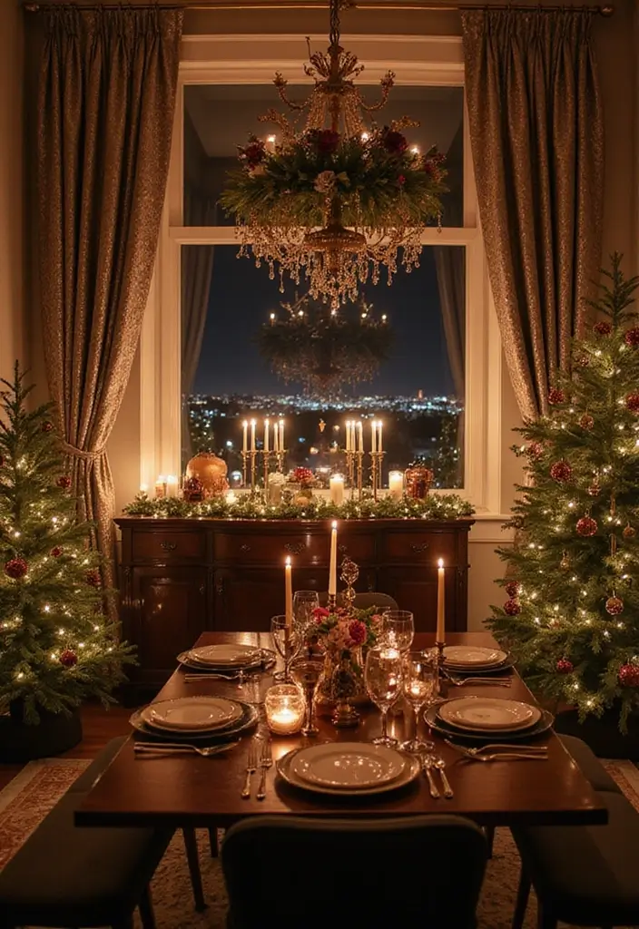30+ Christmas Curtain Ideas That Set the Holiday Mood 7 30+ Christmas Curtain Ideas That Set the Holiday Mood - 7. Shimmering Metallic Drapes