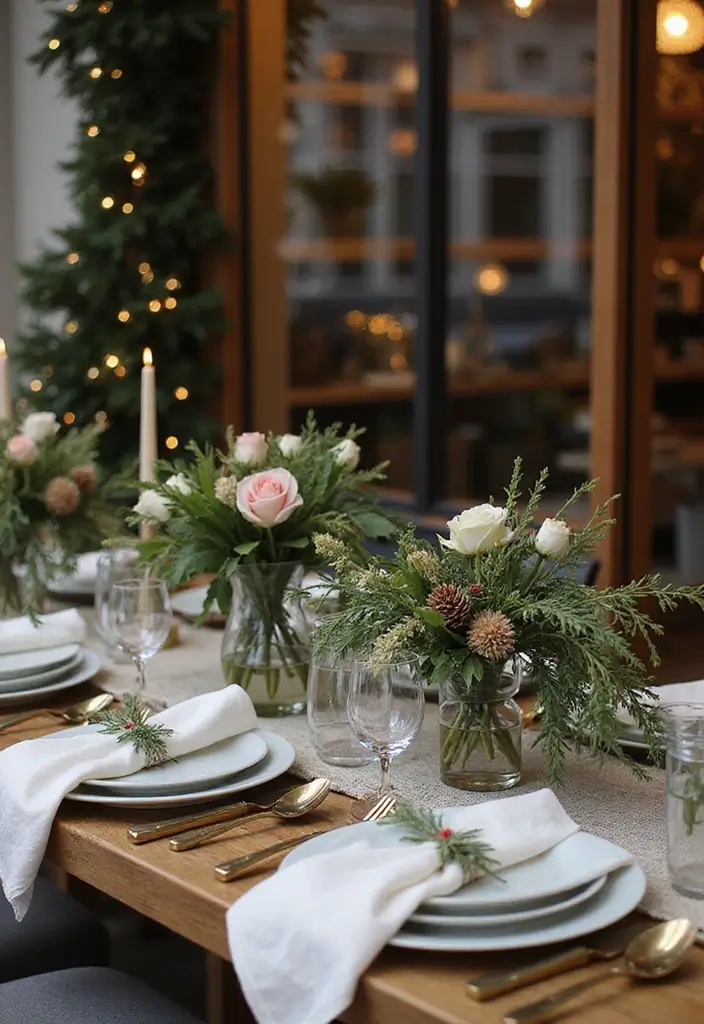 30+ Christmas Shop Window Display Ideas That Sell - 12. Sustainable Table Settings