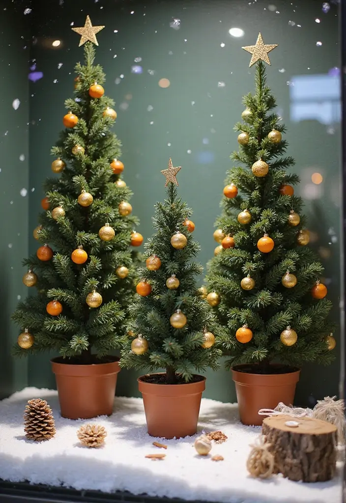 30+ Christmas Shop Window Display Ideas That Sell - 2. Eco-Friendly Festive Forest