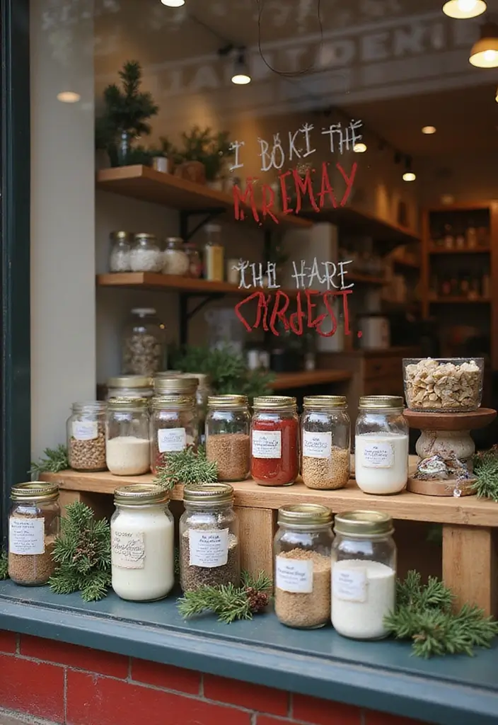 30+ Christmas Shop Window Display Ideas That Sell - 23. Eco-Conscious Baking Kits