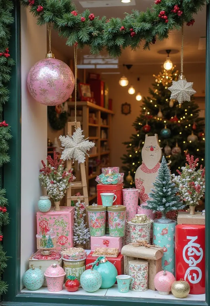 30+ Christmas Shop Window Display Ideas That Sell - 26. Earth-Friendly Party Supplies