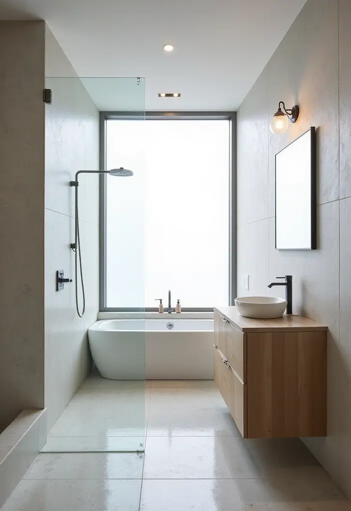 30 Small Bathroom with Window Ideas You’ll Adore - 1. Minimalist Chic