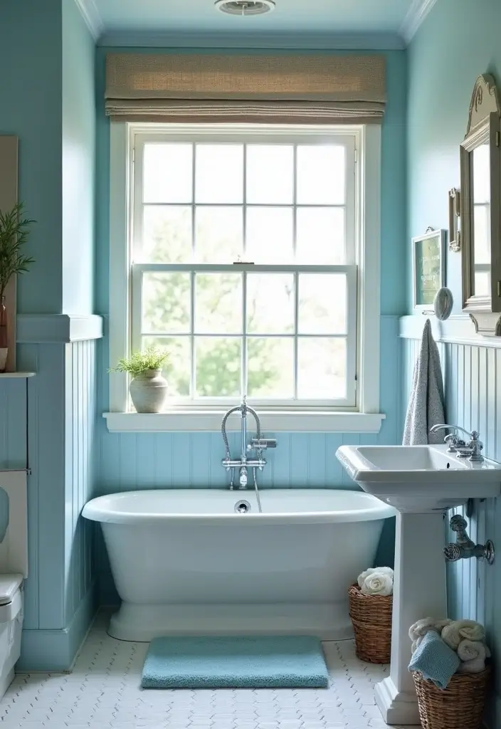 30 Small Bathroom with Window Ideas You’ll Adore - 10. Nautical Inspiration