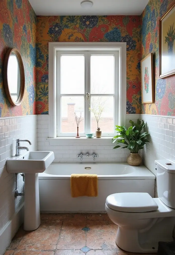 30 Small Bathroom with Window Ideas You’ll Adore - 11. Artistic Touches