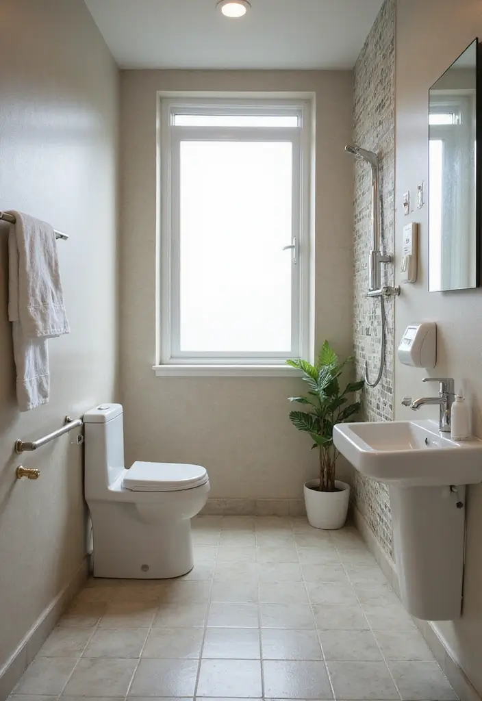 30 Small Bathroom with Window Ideas You’ll Adore - 20. Accessibility and Comfort