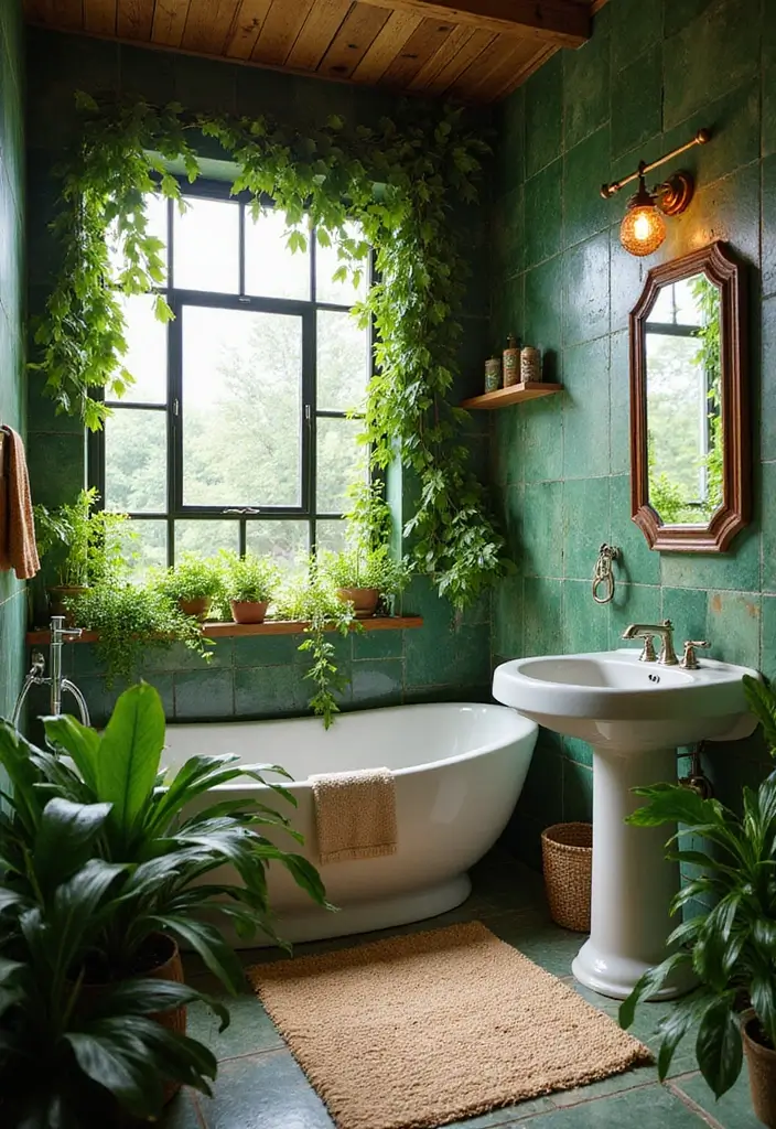 30 Small Bathroom with Window Ideas You’ll Adore - 26. Tropical Paradise