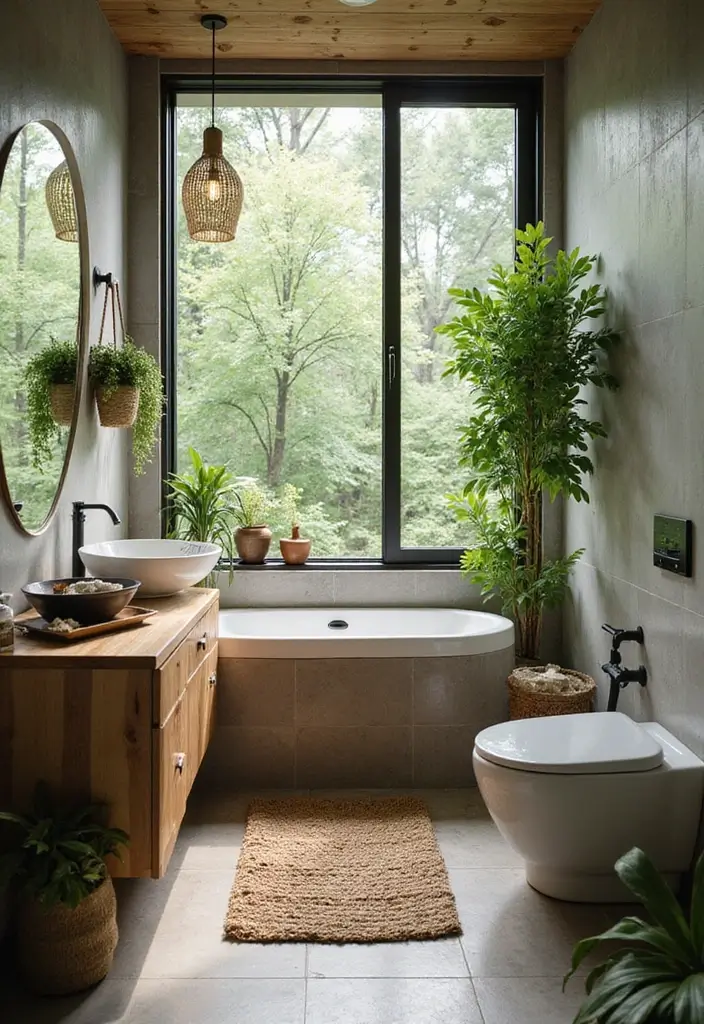 30 Small Bathroom with Window Ideas You’ll Adore - 7. Eco-Friendly Retreat