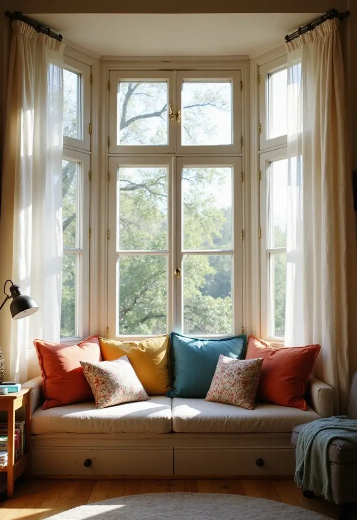 30+ Window Seating in Bedroom Ideas for Comfort - 1. Classic Bay Window Bliss